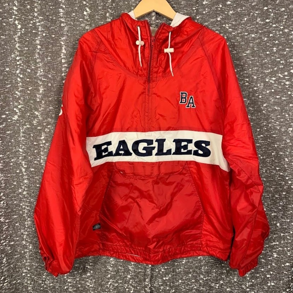 Brentwood Academy Eagles Nashville Prep School Red Windbreaker Jacket Large